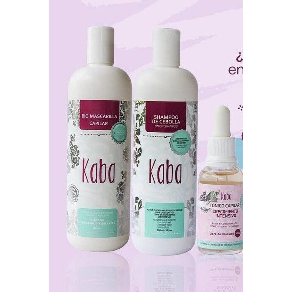 Kaba Crecimiento Máximo Shampoo de Cebolla , Biomascarilla y Tónico